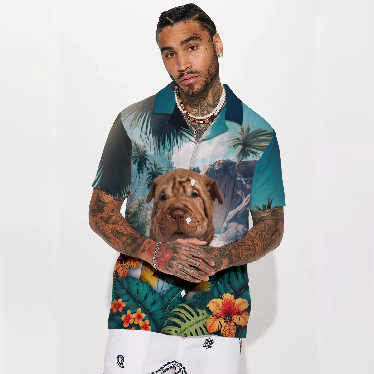 Shar Pei - 3D Tropical Hawaiian Shirt