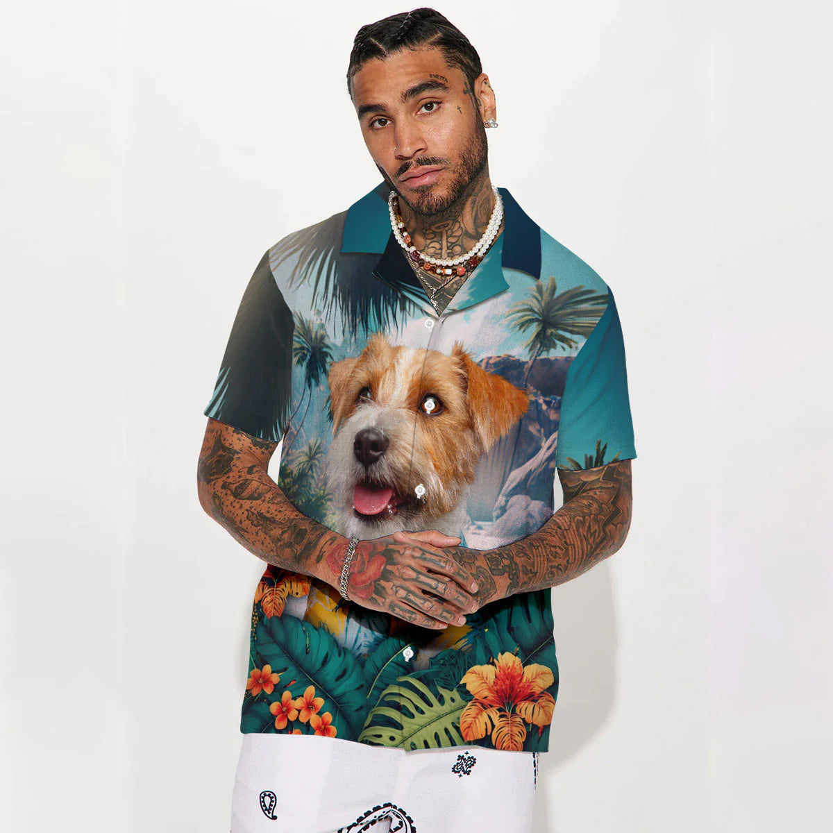 Jack Russell Terrier - 3D Tropical Hawaiian Shirt