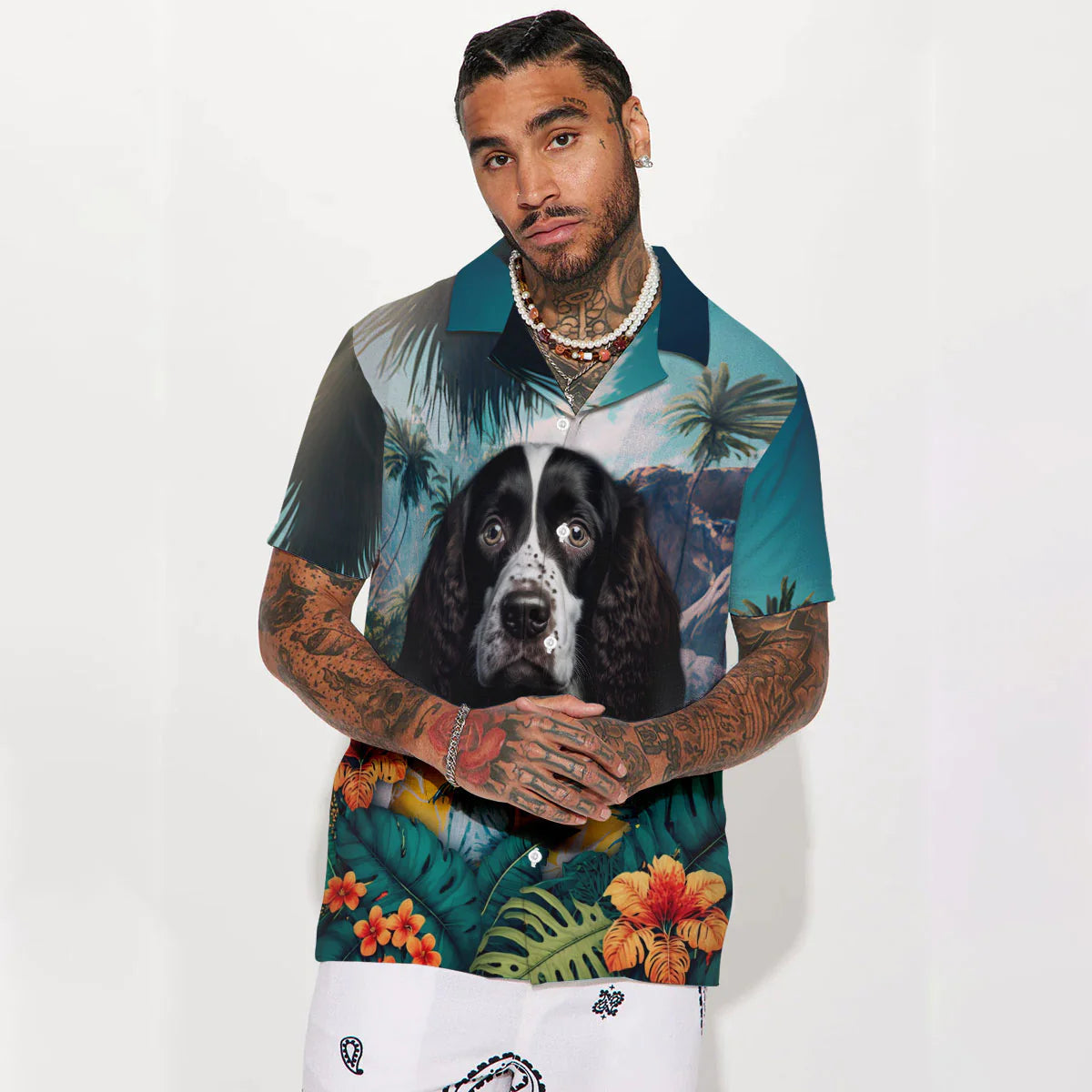 English Springer Spaniel - 3D Tropical Hawaiian Shirt