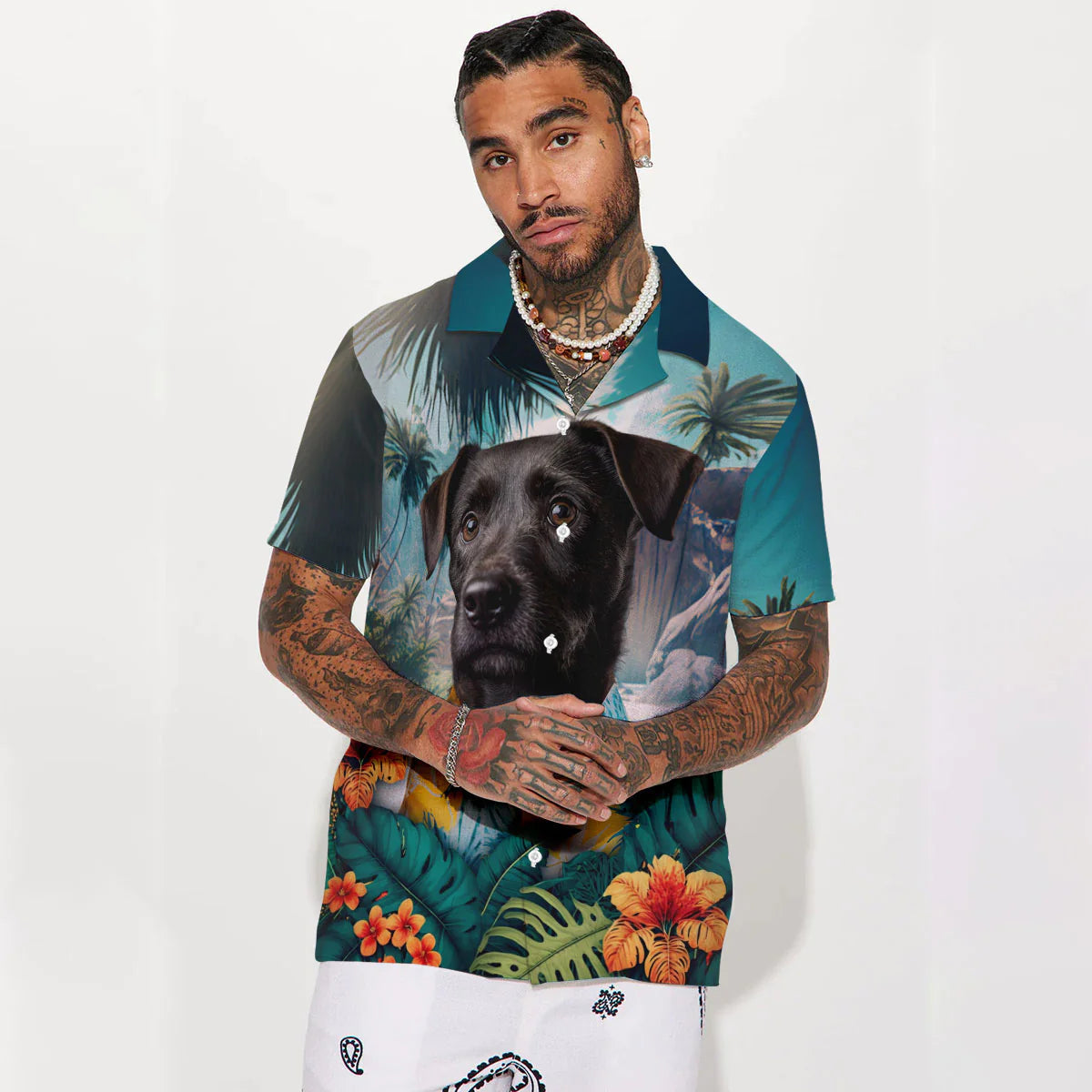 Patterdale Terrier - 3D Tropical Hawaiian Shirt