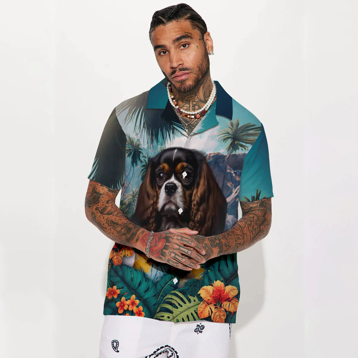 Cavalier King Charles Spaniel AI - 3D Tropical Hawaiian Shirt