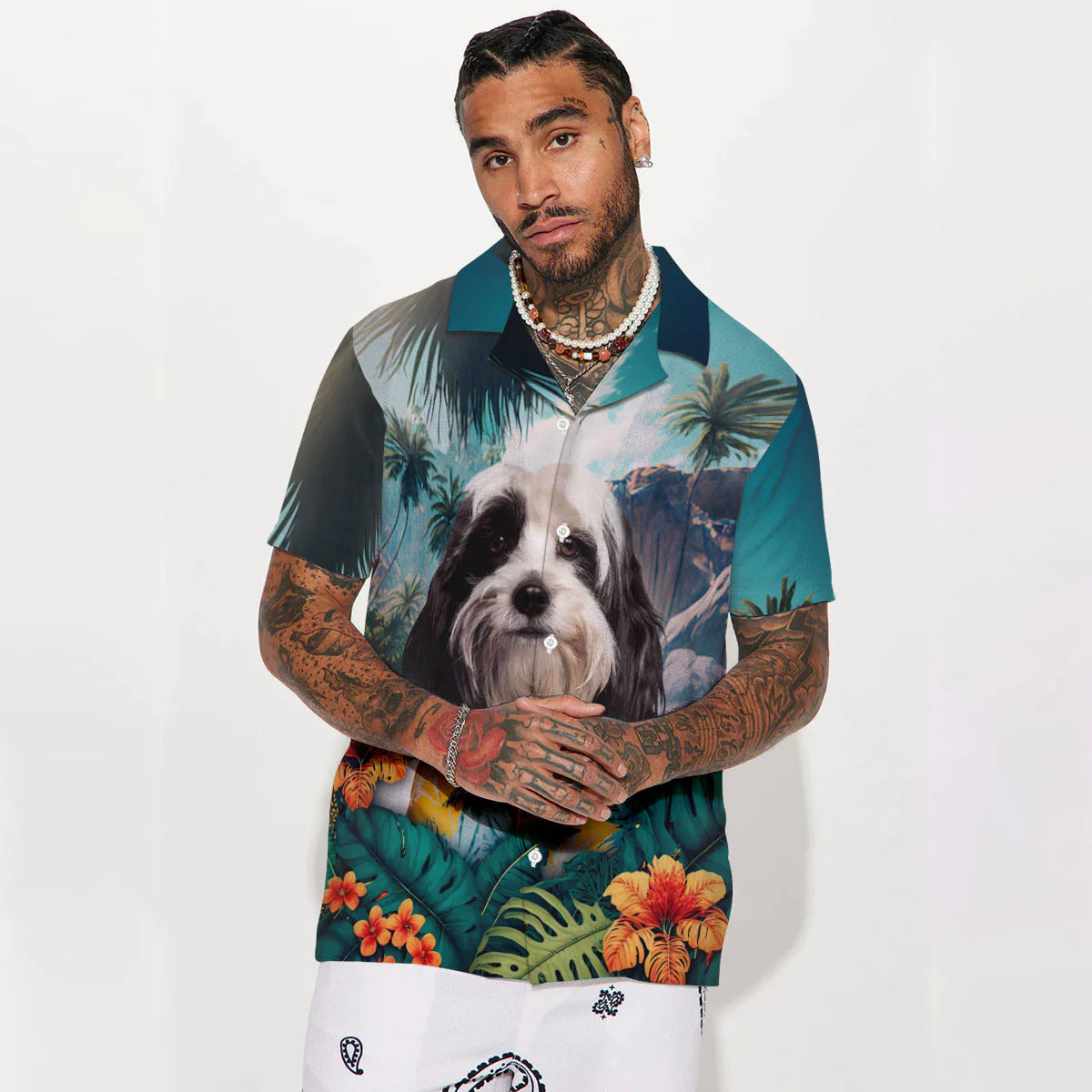 Tibetan Terrier - 3D Tropical Hawaiian Shirt