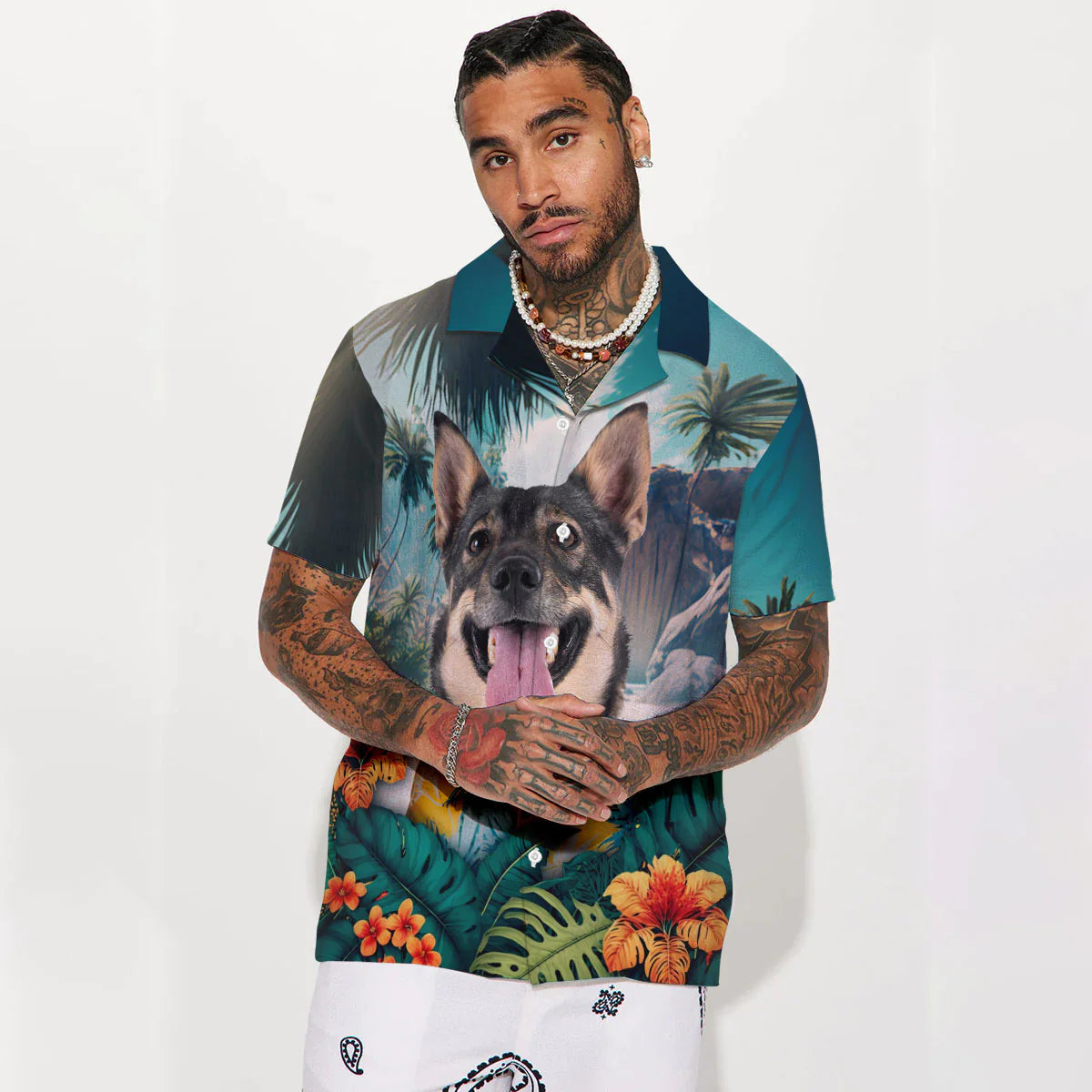 Swedish Vallhund - 3D Tropical Hawaiian Shirt