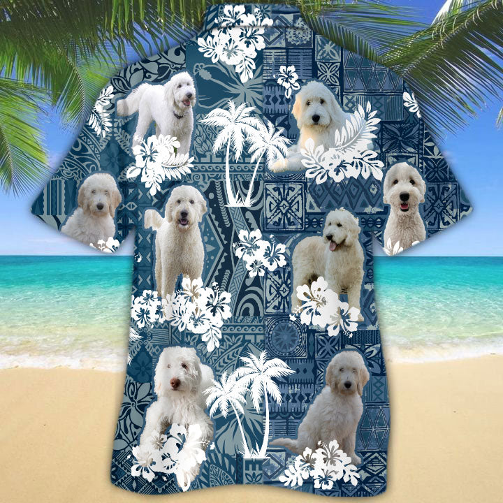 White Goldendoodle Hawaiian Shirt TD01