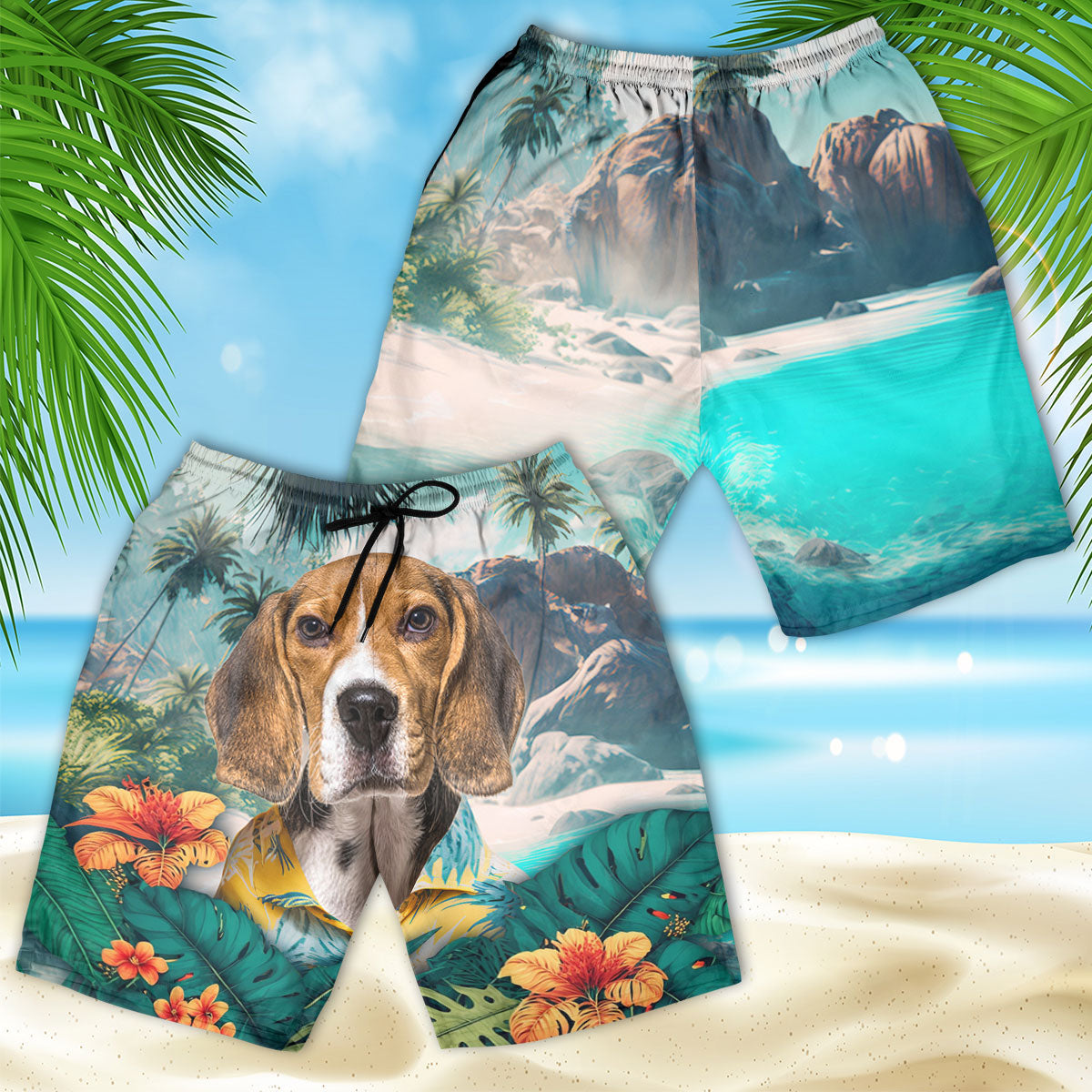 Beagle - 3D Men's Beach Short