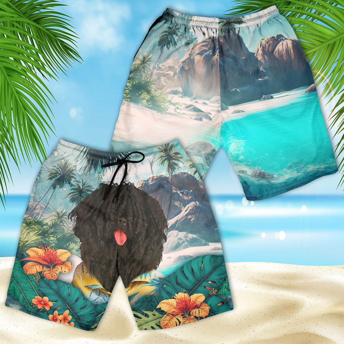 Puli dog - 3D Men's Beach Short