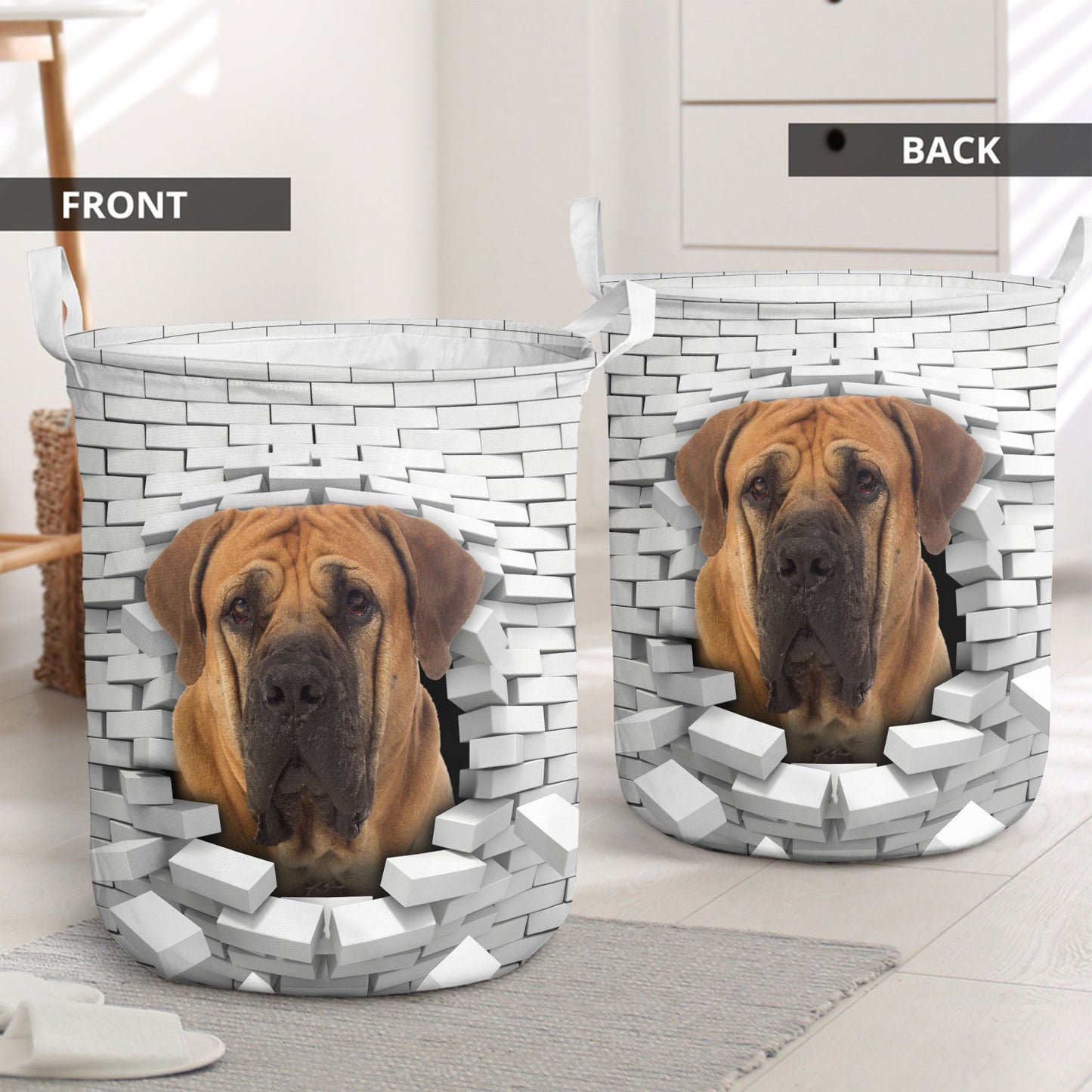Boerboel - In The Hole Of Wall Pattern Laundry Basket