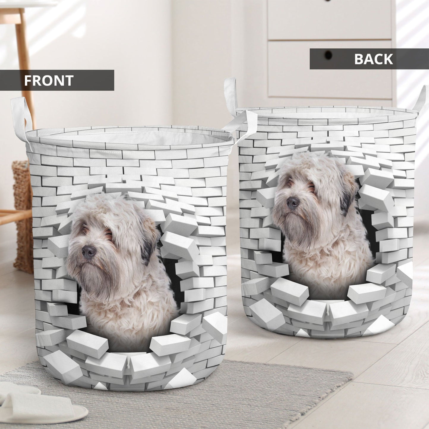 Little lion dog - In The Hole Of Wall Pattern Laundry Basket