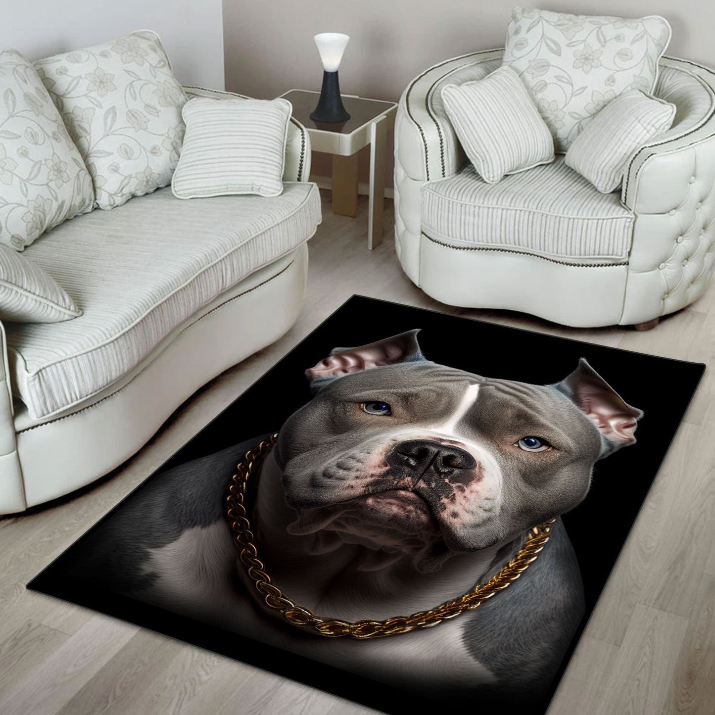 American Bully 3 3D Portrait Area Rug