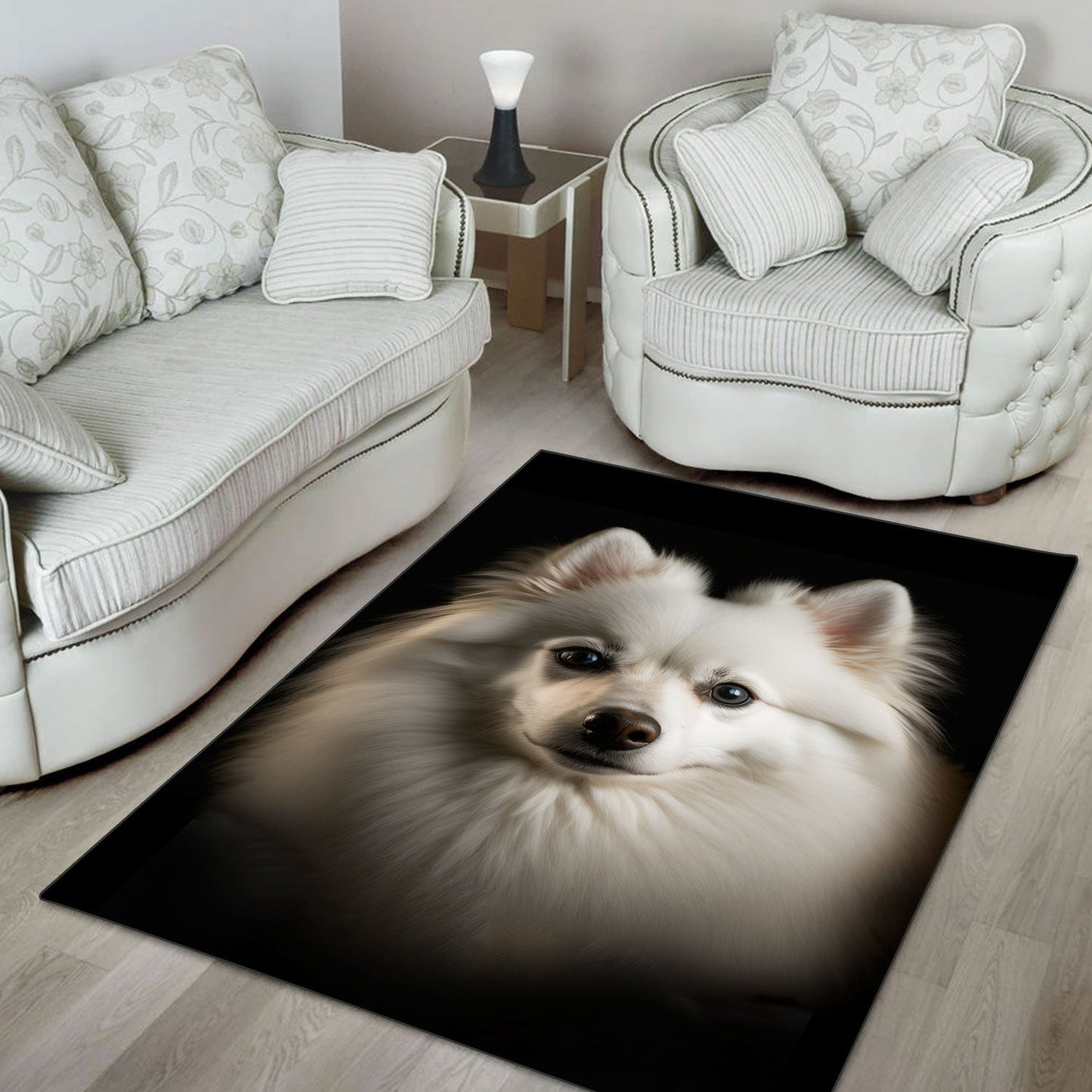 American Eskimo 3D Portrait Area Rug