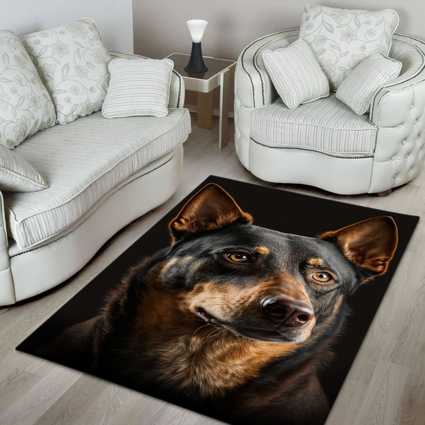 Australian Kelpie 3D Portrait Area Rug