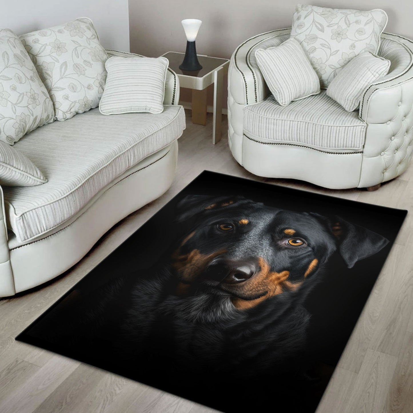 Beauceron 3D Portrait Area Rug