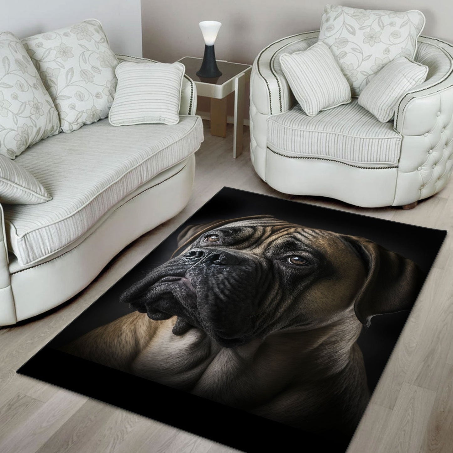 Bullmastiff 3D Portrait Area Rug