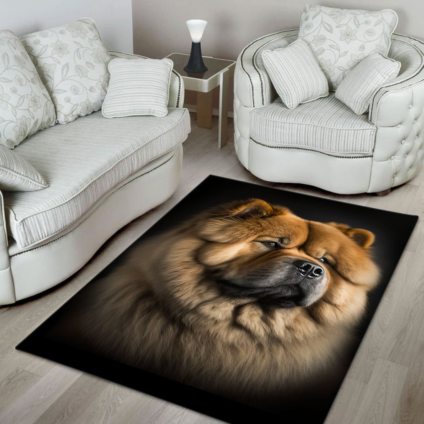 Chow Chow 3D Portrait Area Rug