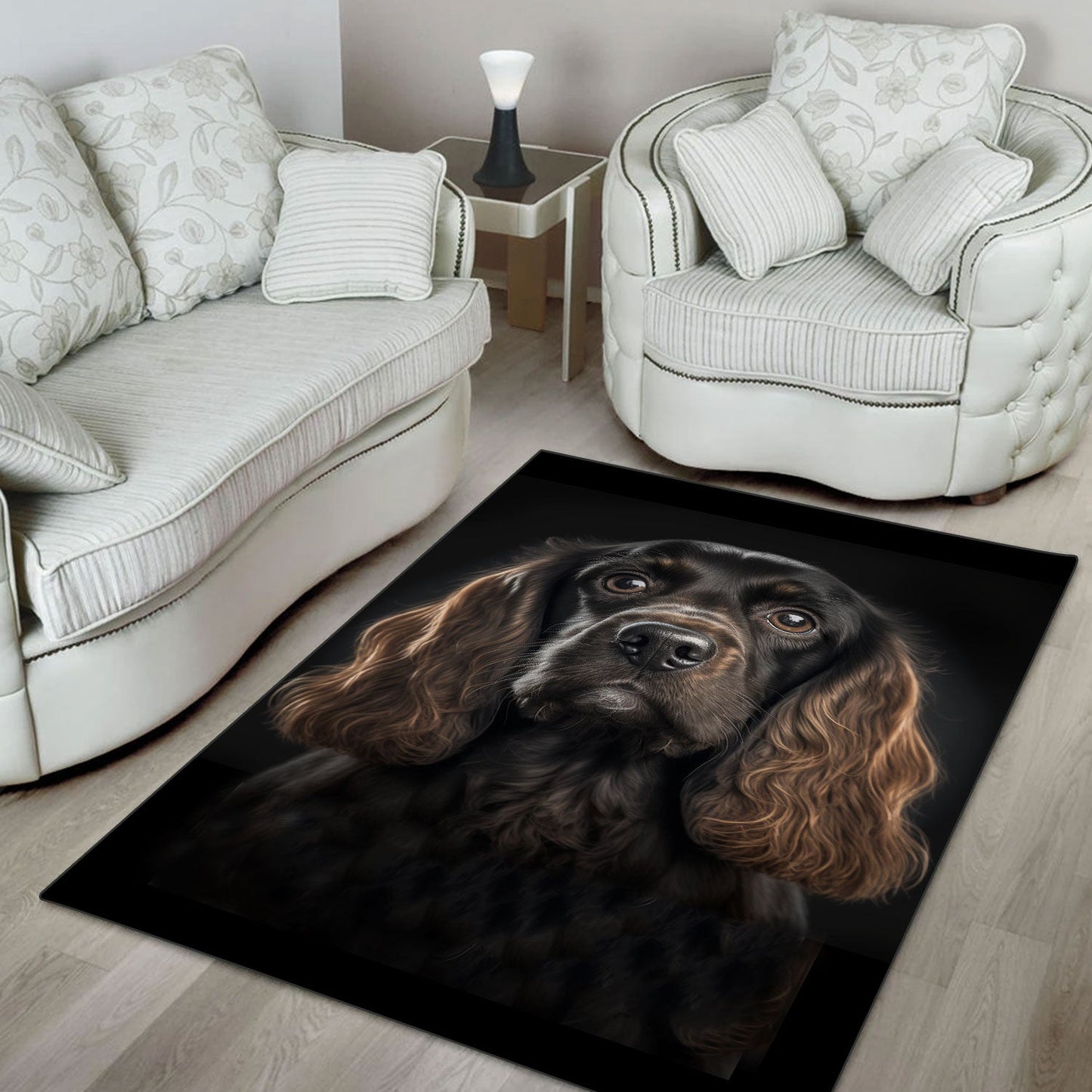 Cocker Spaniel 3D Portrait Area Rug