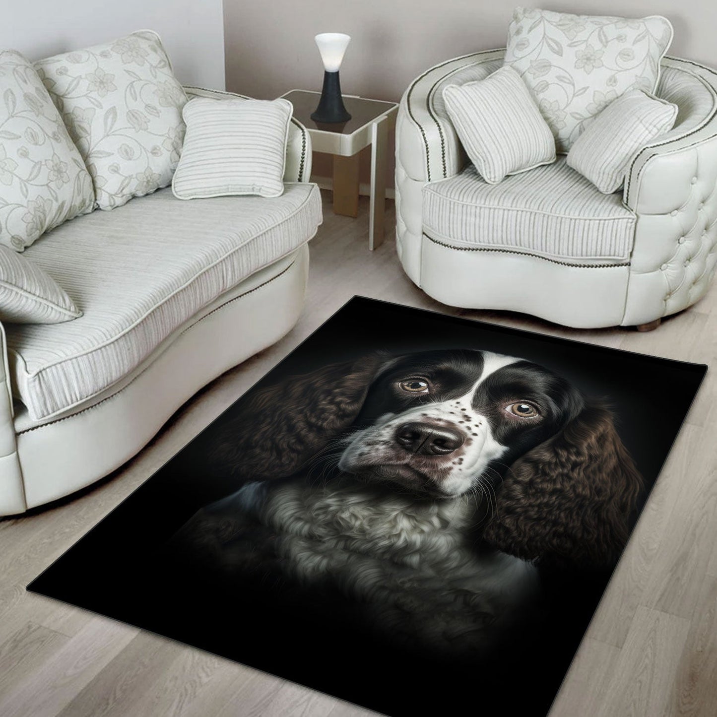 English Springer Spaniel 3D Portrait Area Rug