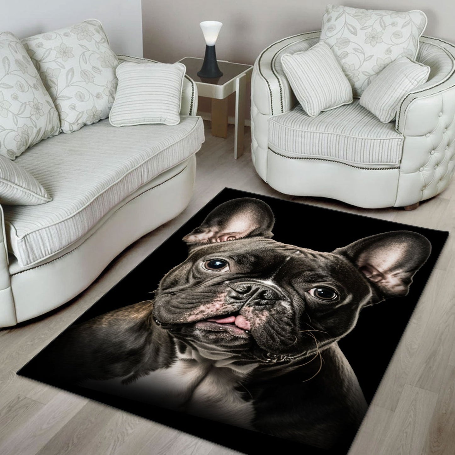 French Bulldog 3D Portrait Area Rug