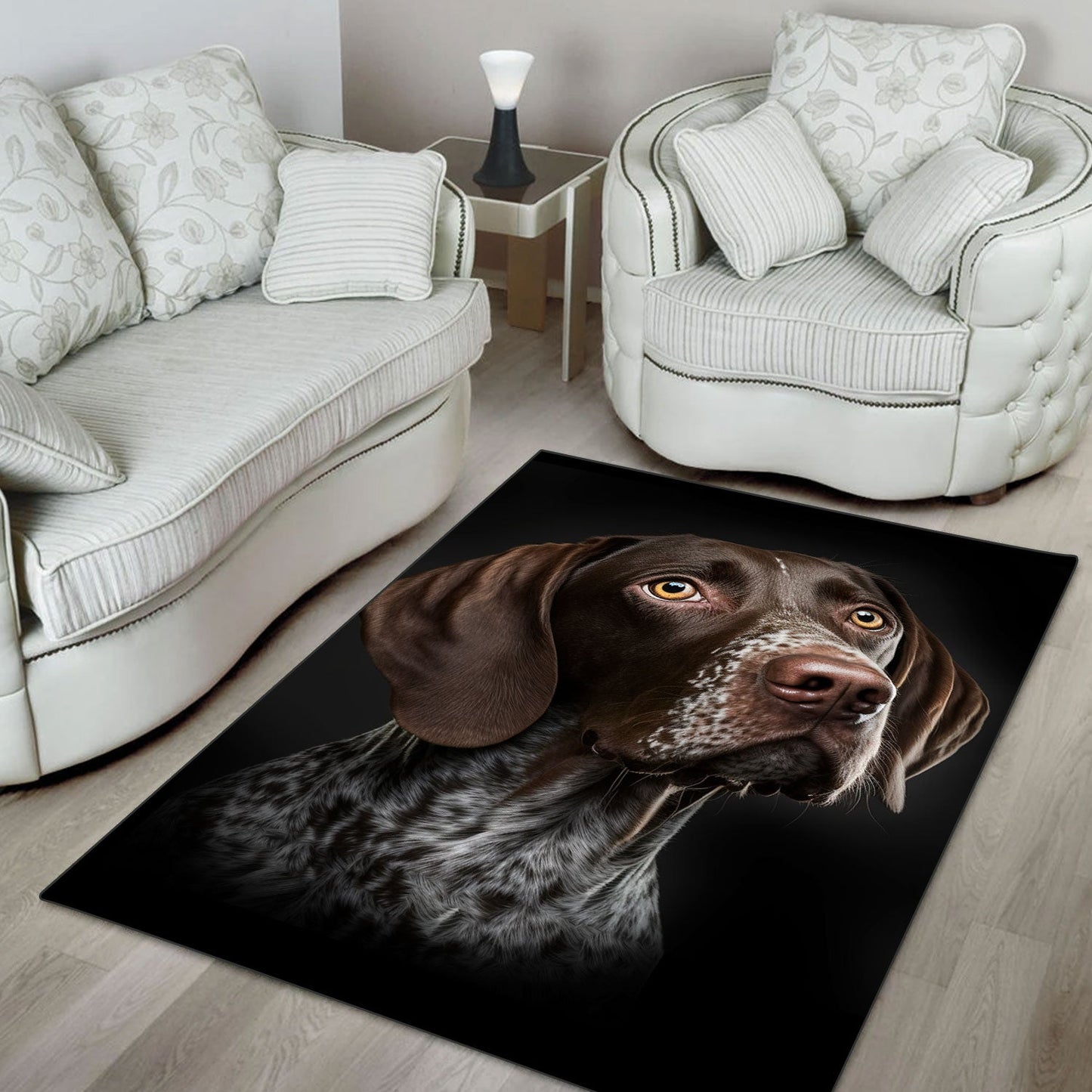 German Shorthaired Pointer 3D Portrait Area Rug