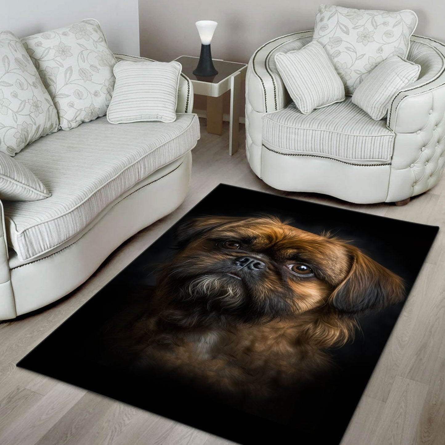 Griffon Brussels 3D Portrait Area Rug