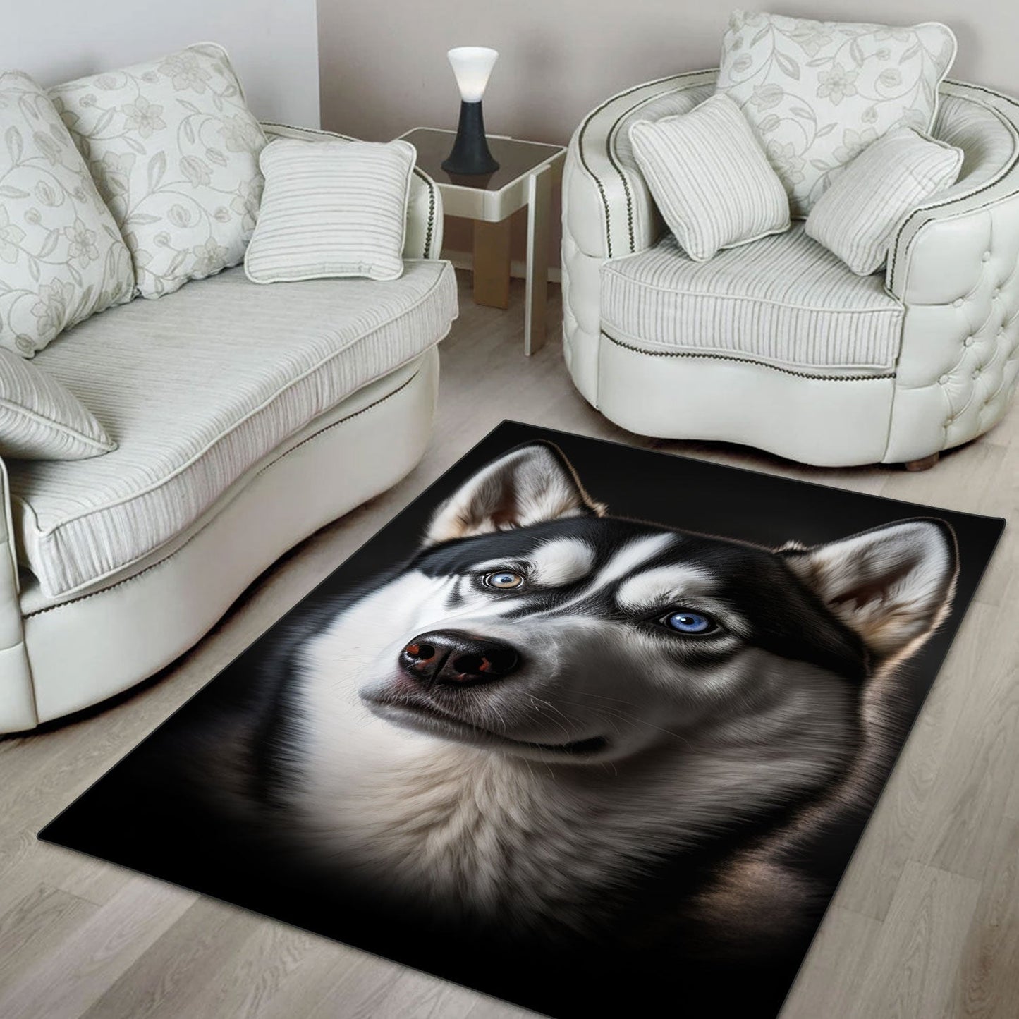 Husky 3D Portrait Area Rug