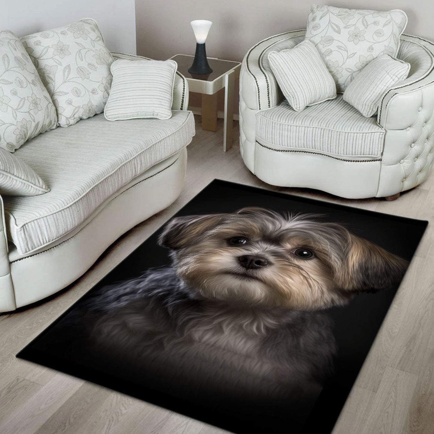 Morkie 3D Portrait Area Rug