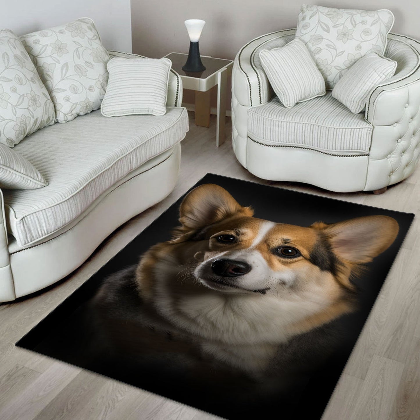 Pembroke Welsh Corgi 3D Portrait Area Rug