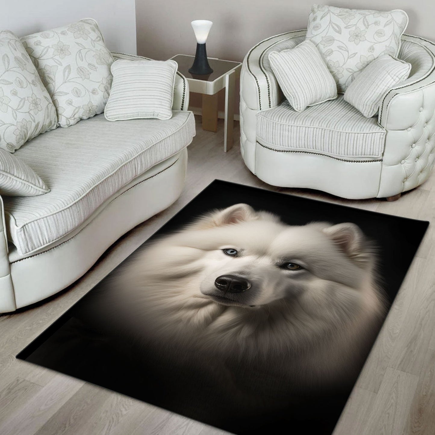 Samoyed 3D Portrait Area Rug