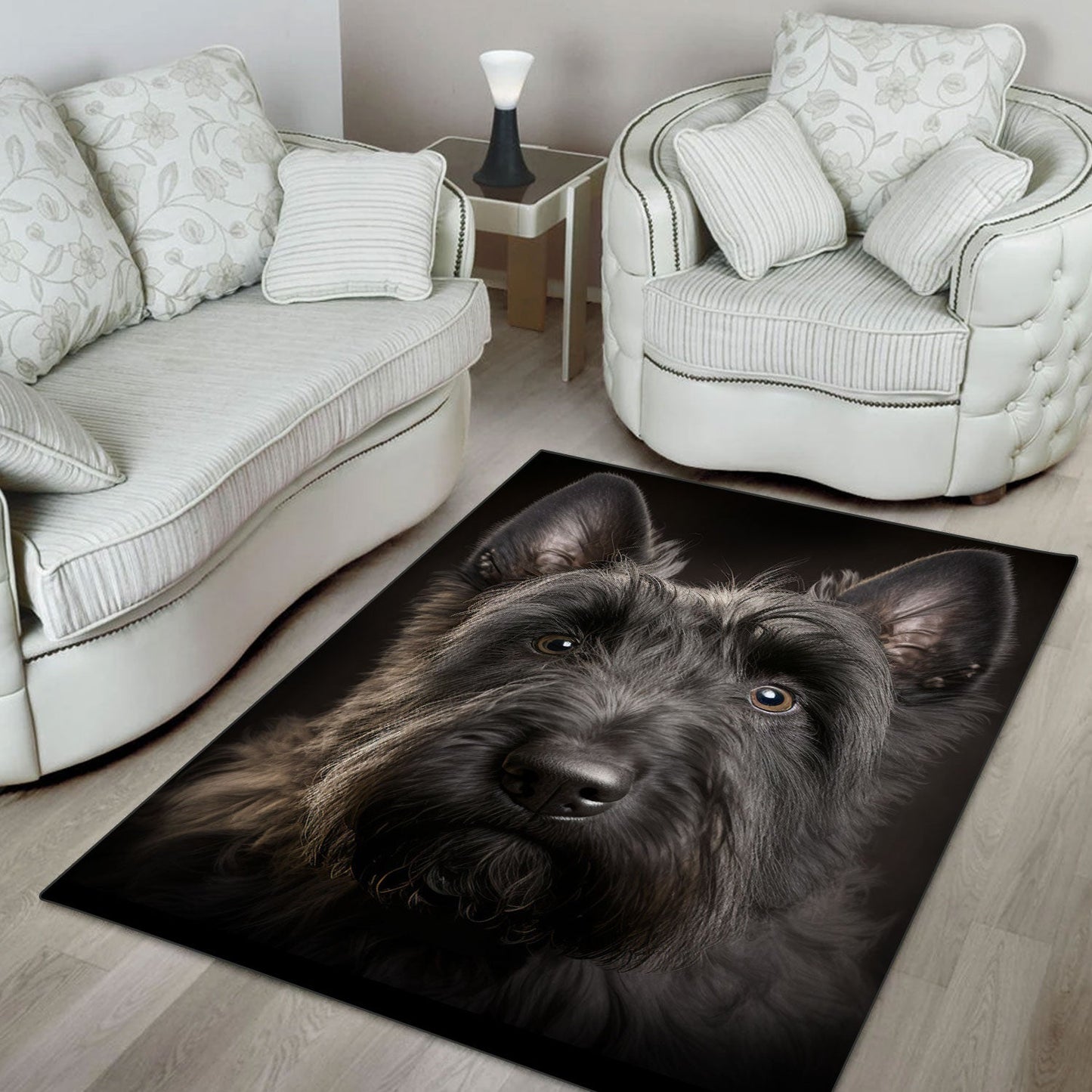 Scottish Terrier 3D Portrait Area Rug