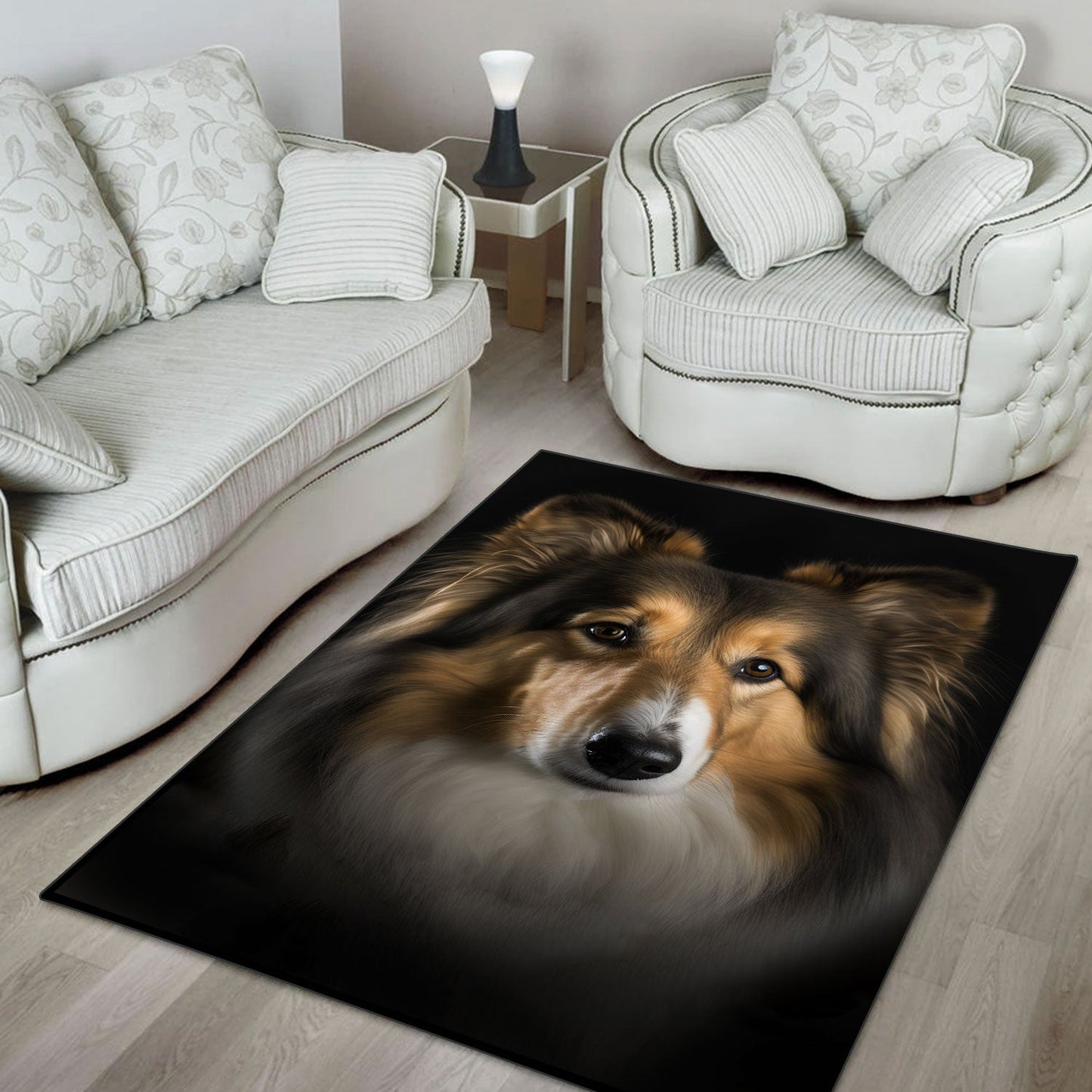 Shetland Sheepdog 3D Portrait Area Rug
