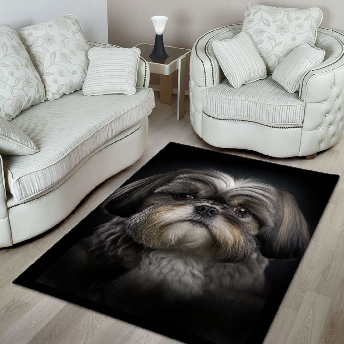 Shih Tzu 3D Portrait Area Rug