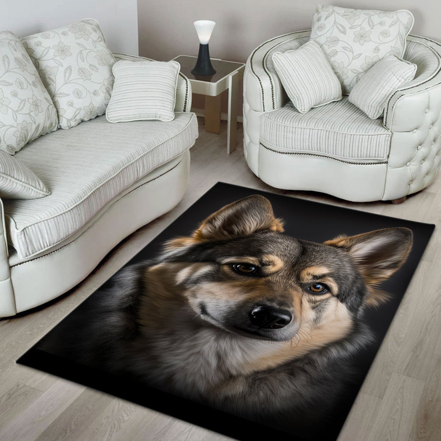 Weimaraner 3D Portrait Area Rug
