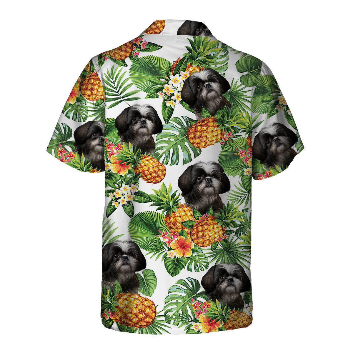 Shih Tzu 2 AI - Tropical Pattern Hawaiian Shirt