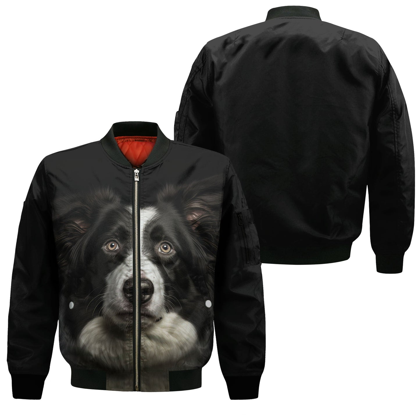 Border Collie AI - Unisex 3D Graphic Bomber Jacket