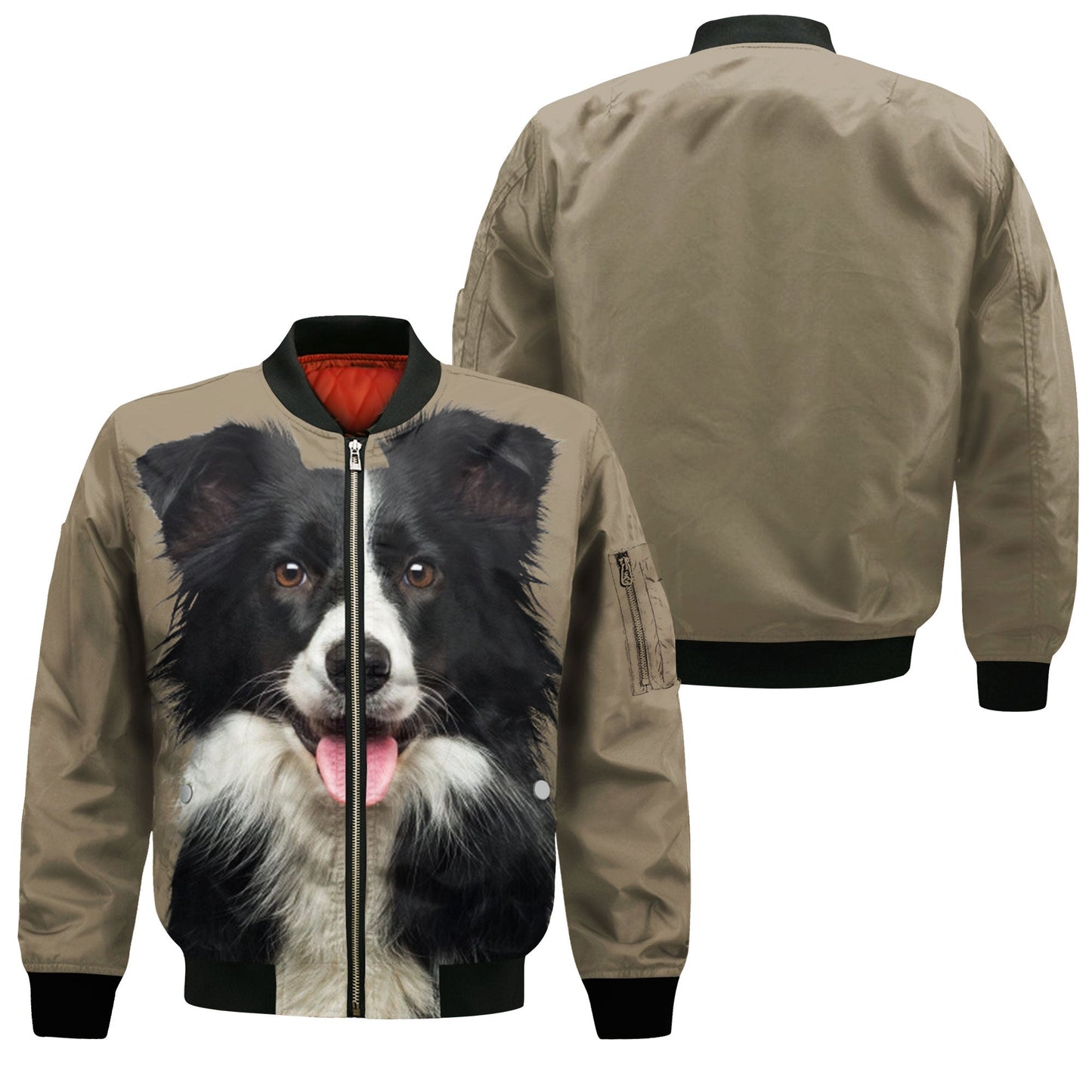 Border Collie - Unisex 3D Graphic Bomber Jacket