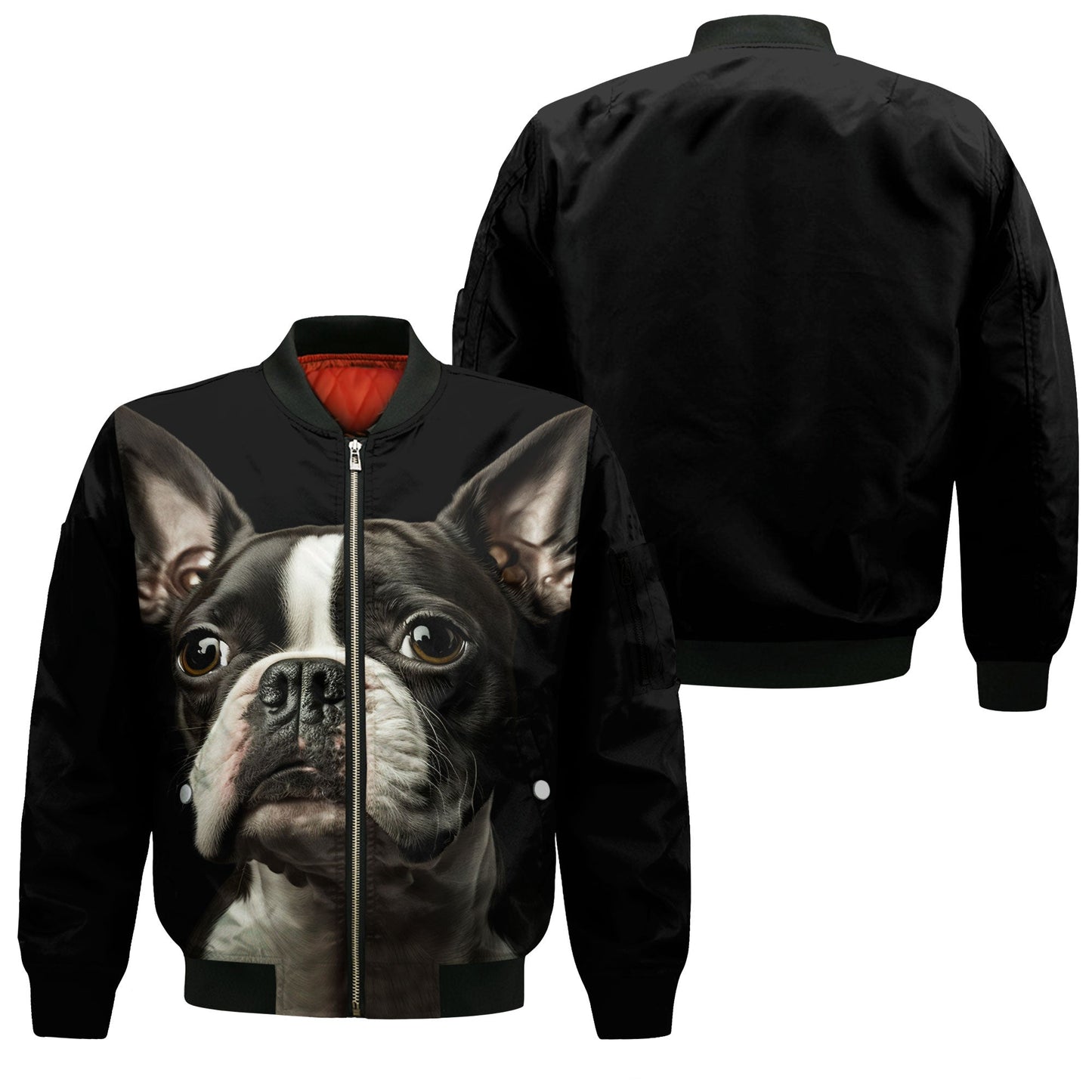Boston Terrier AI - Unisex 3D Graphic Bomber Jacket