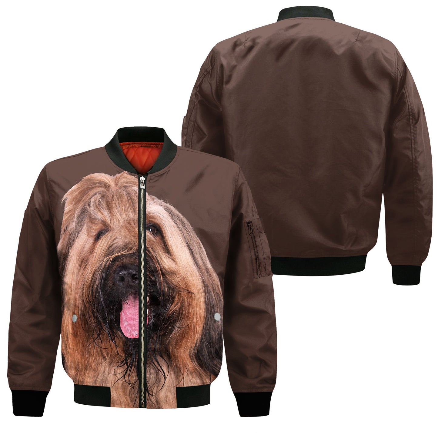 Briard - Unisex 3D Graphic Bomber Jacket