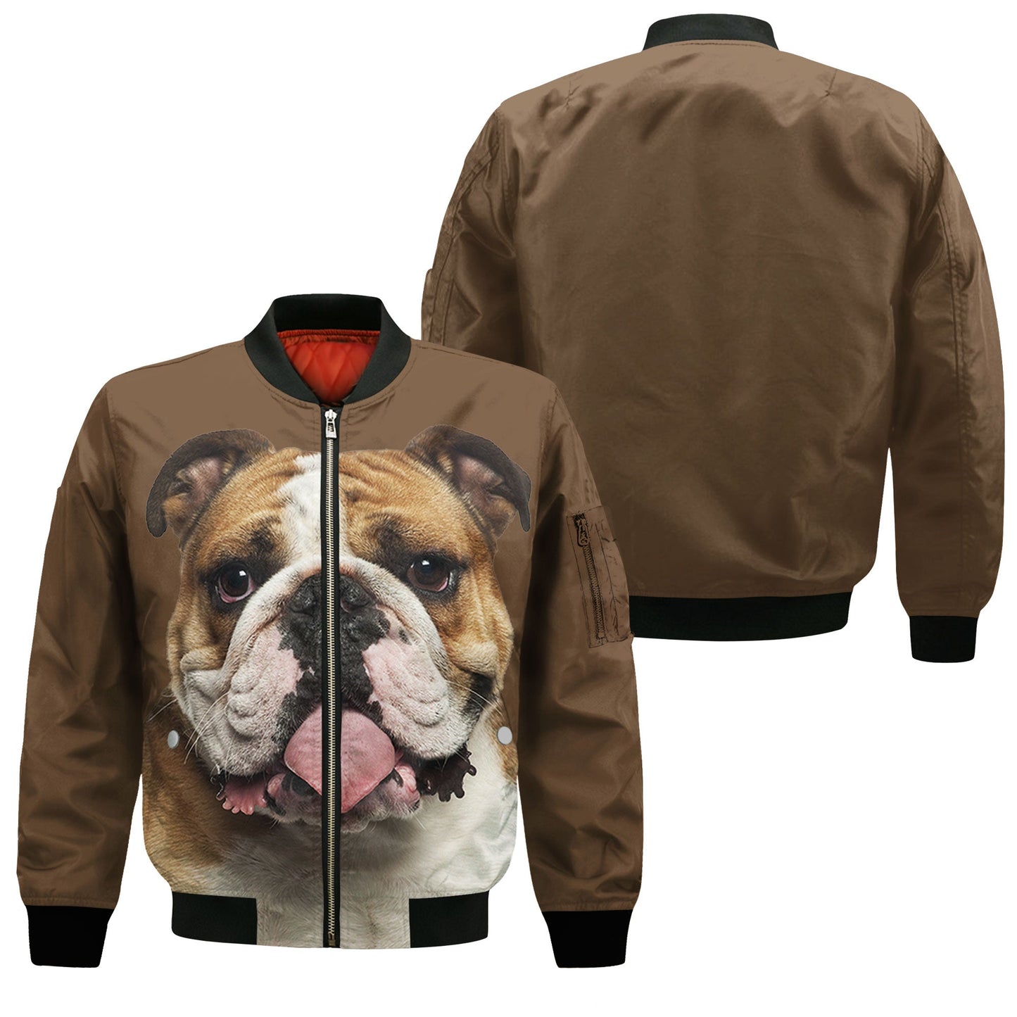 Bulldog - Unisex 3D Graphic Bomber Jacket