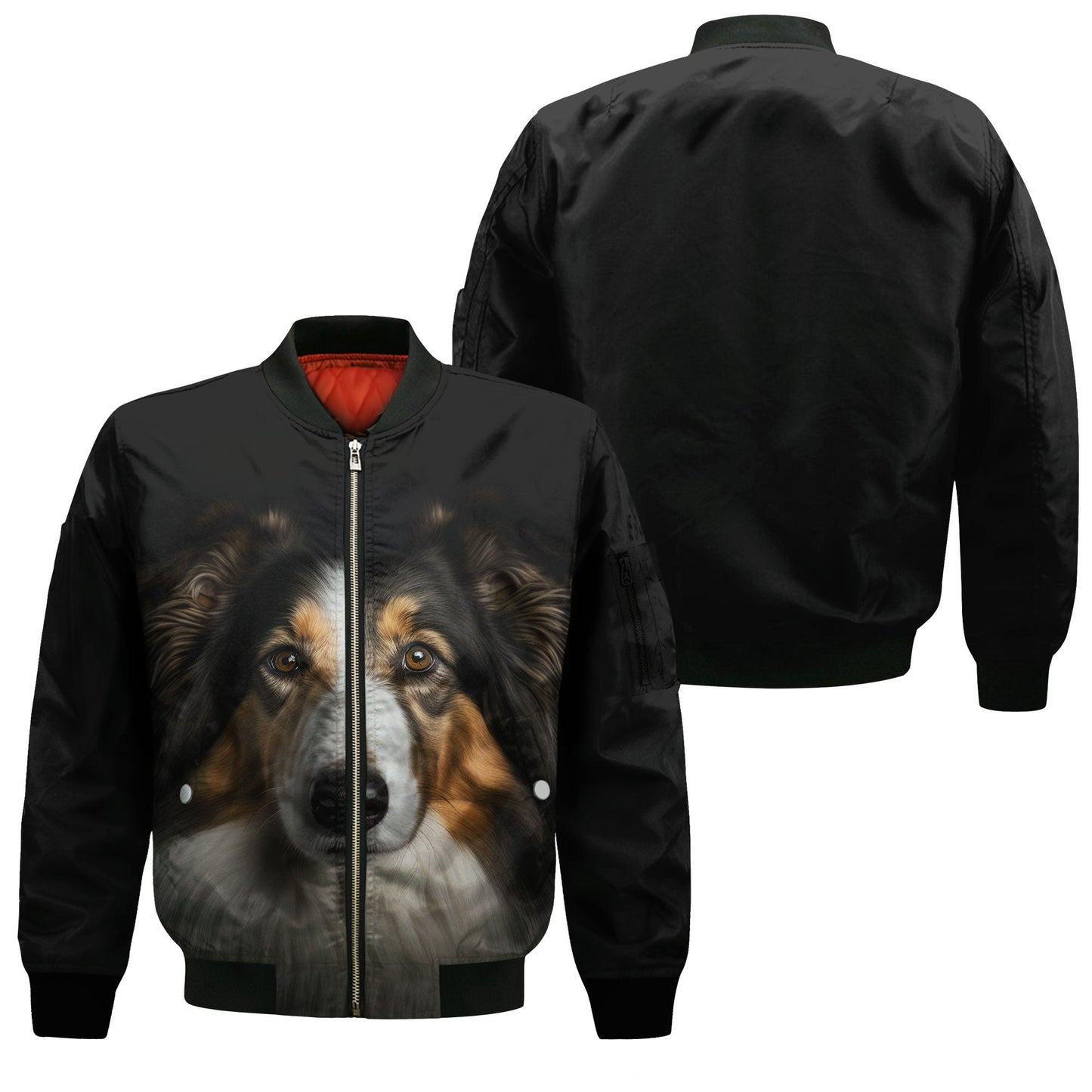 Collie 1 AI - Unisex 3D Graphic Bomber Jacket