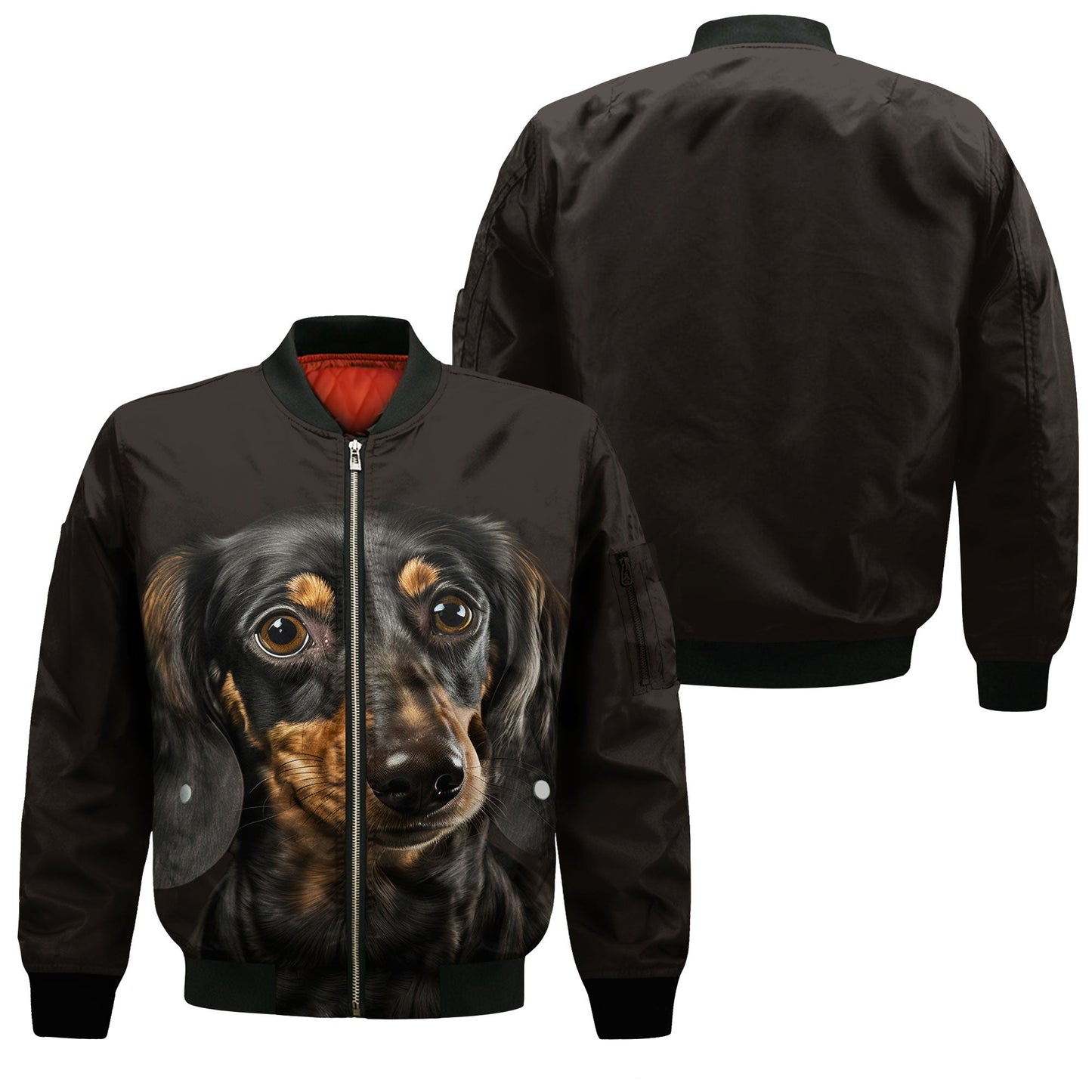 Dachshund 2 AI - Unisex 3D Graphic Bomber Jacket