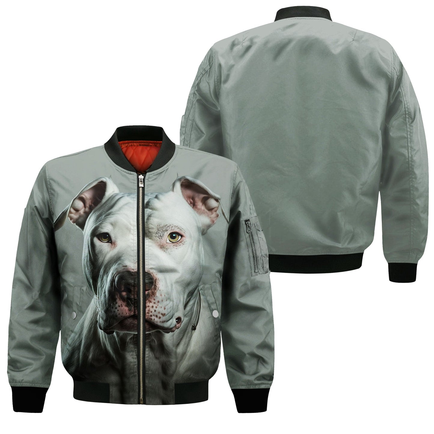 Dogo Argentino AI - Unisex 3D Graphic Bomber Jacket