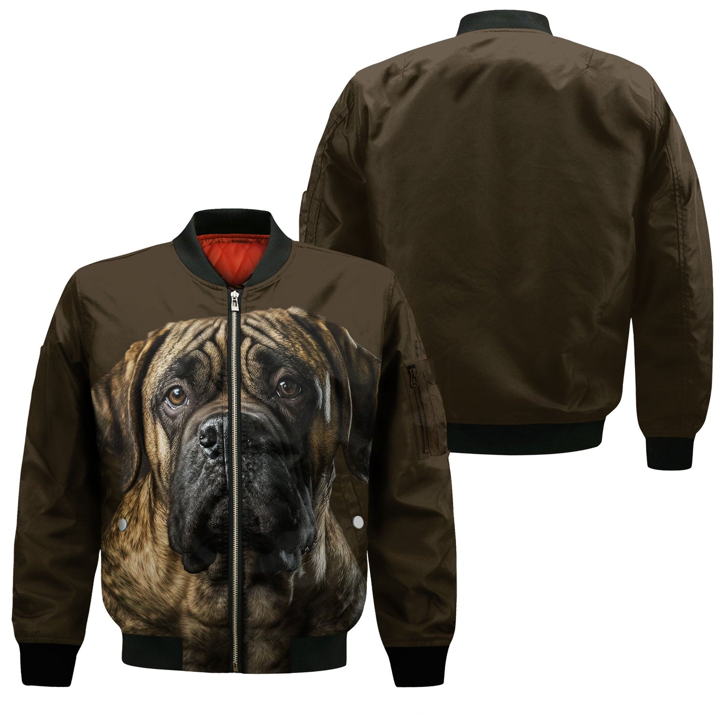 English Mastiff Brindle AI - Unisex 3D Graphic Bomber Jacket