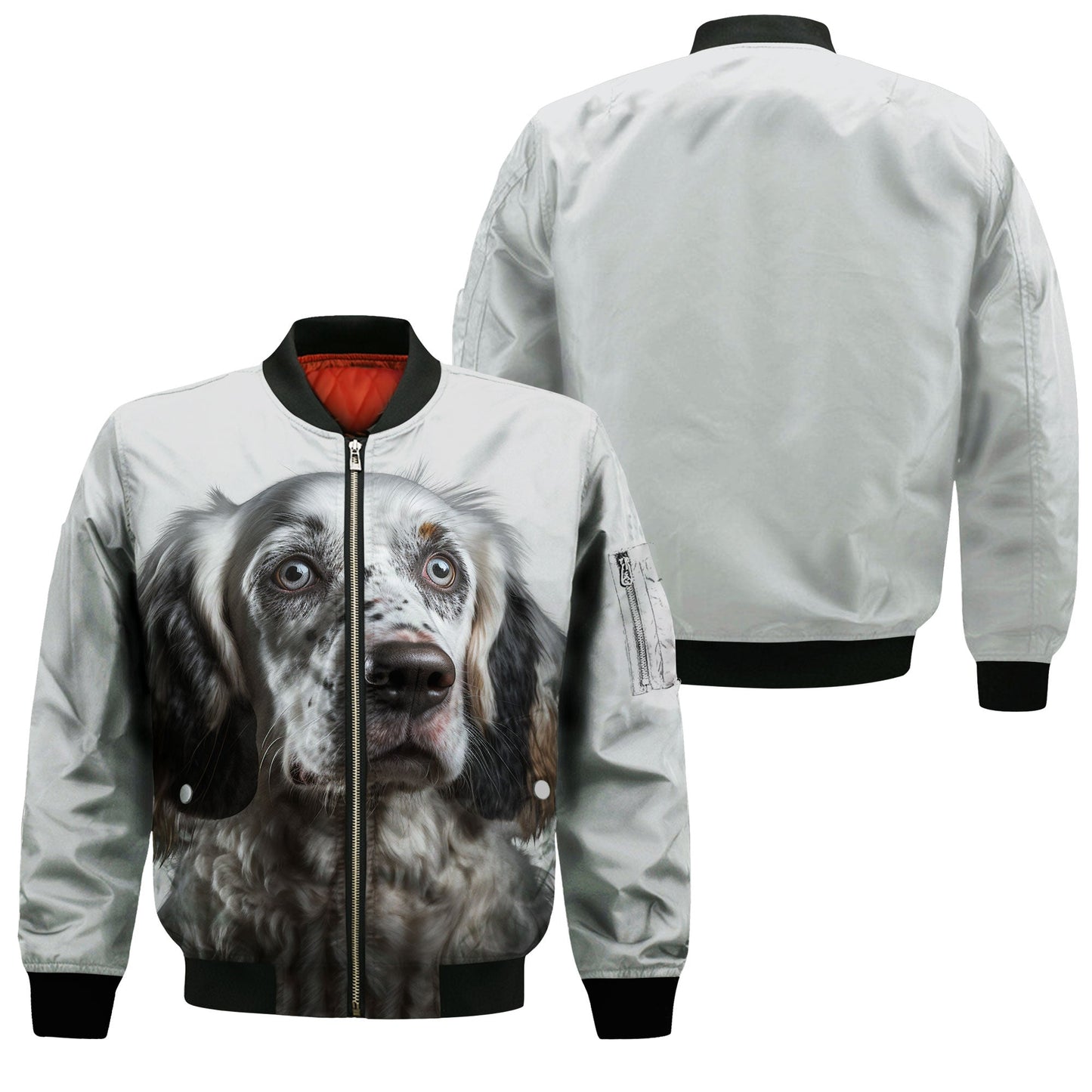 English Setter AI - Unisex 3D Graphic Bomber Jacket
