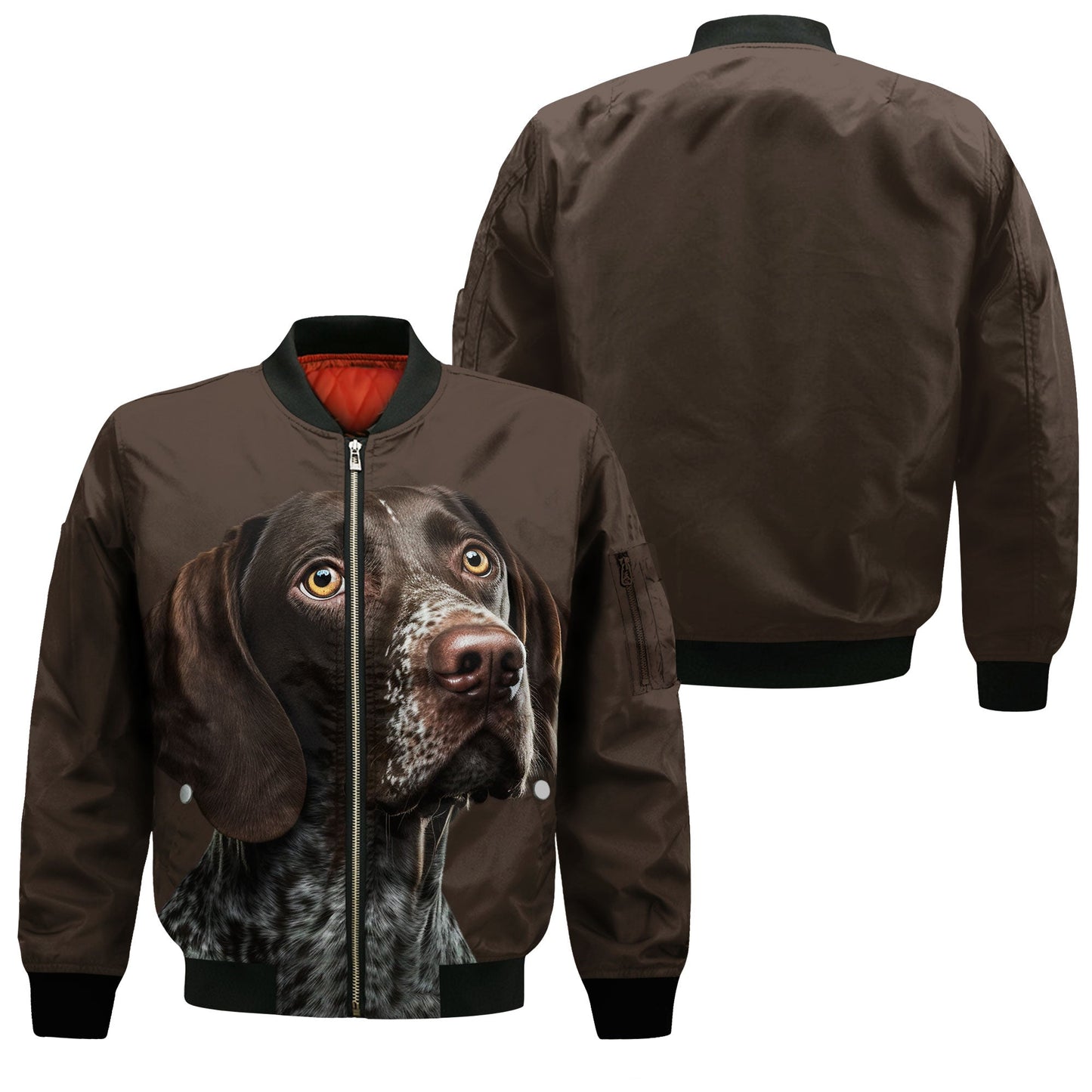 German Shorthaired Pointer AI - Unisex 3D Graphic Bomber Jacket