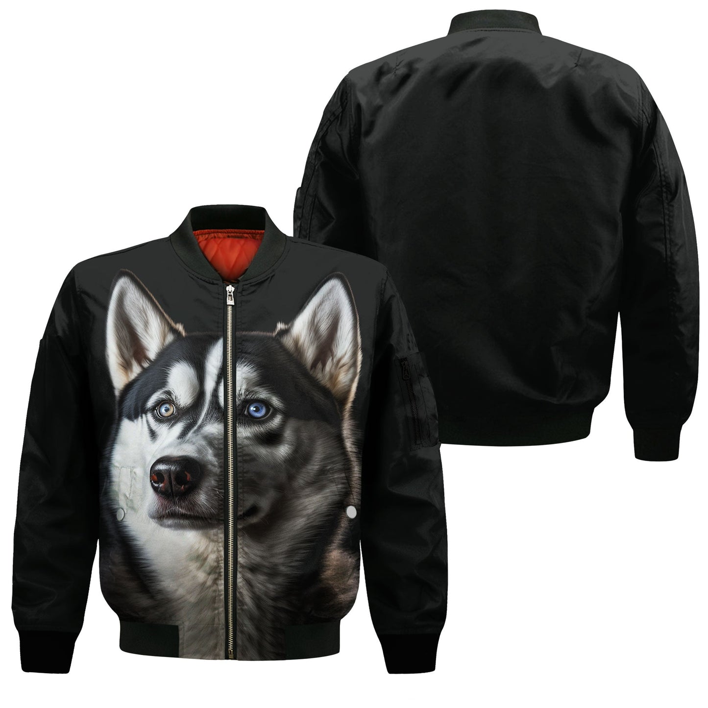 Husky AI - Unisex 3D Graphic Bomber Jacket