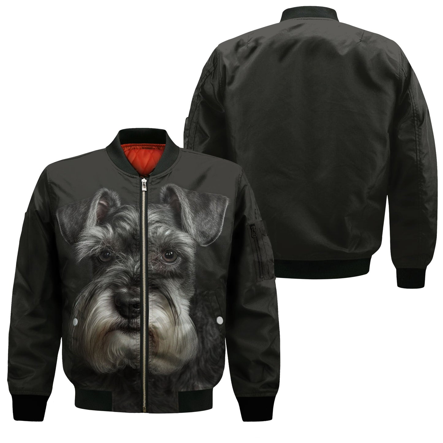 Miniature Schnauzer AI - Unisex 3D Graphic Bomber Jacket