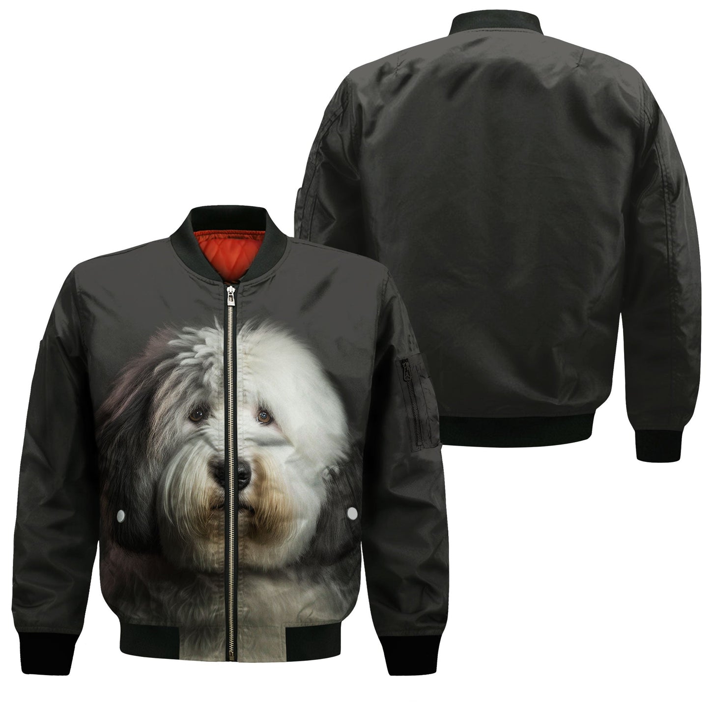 Old English Sheepdog AI - Unisex 3D Graphic Bomber Jacket