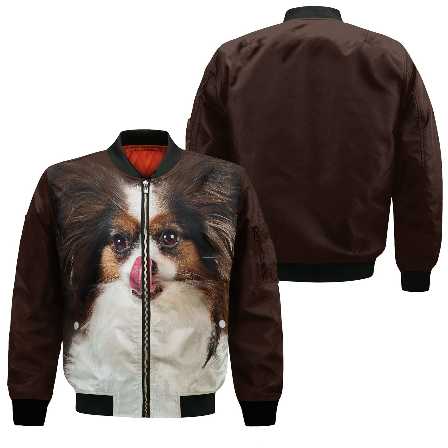 Papillon Dog - Unisex 3D Graphic Bomber Jacket