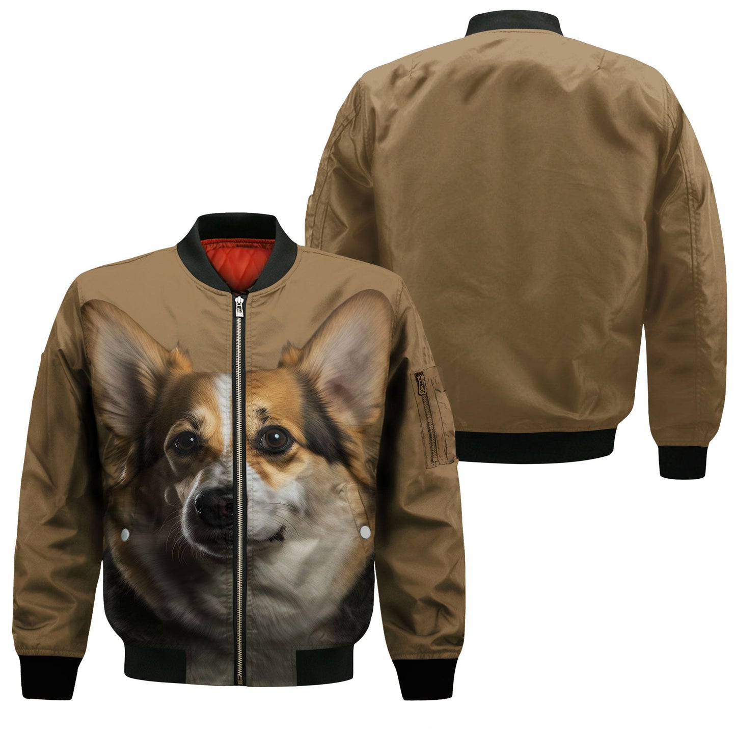Pembroke Welsh Corgi AI - Unisex 3D Graphic Bomber Jacket