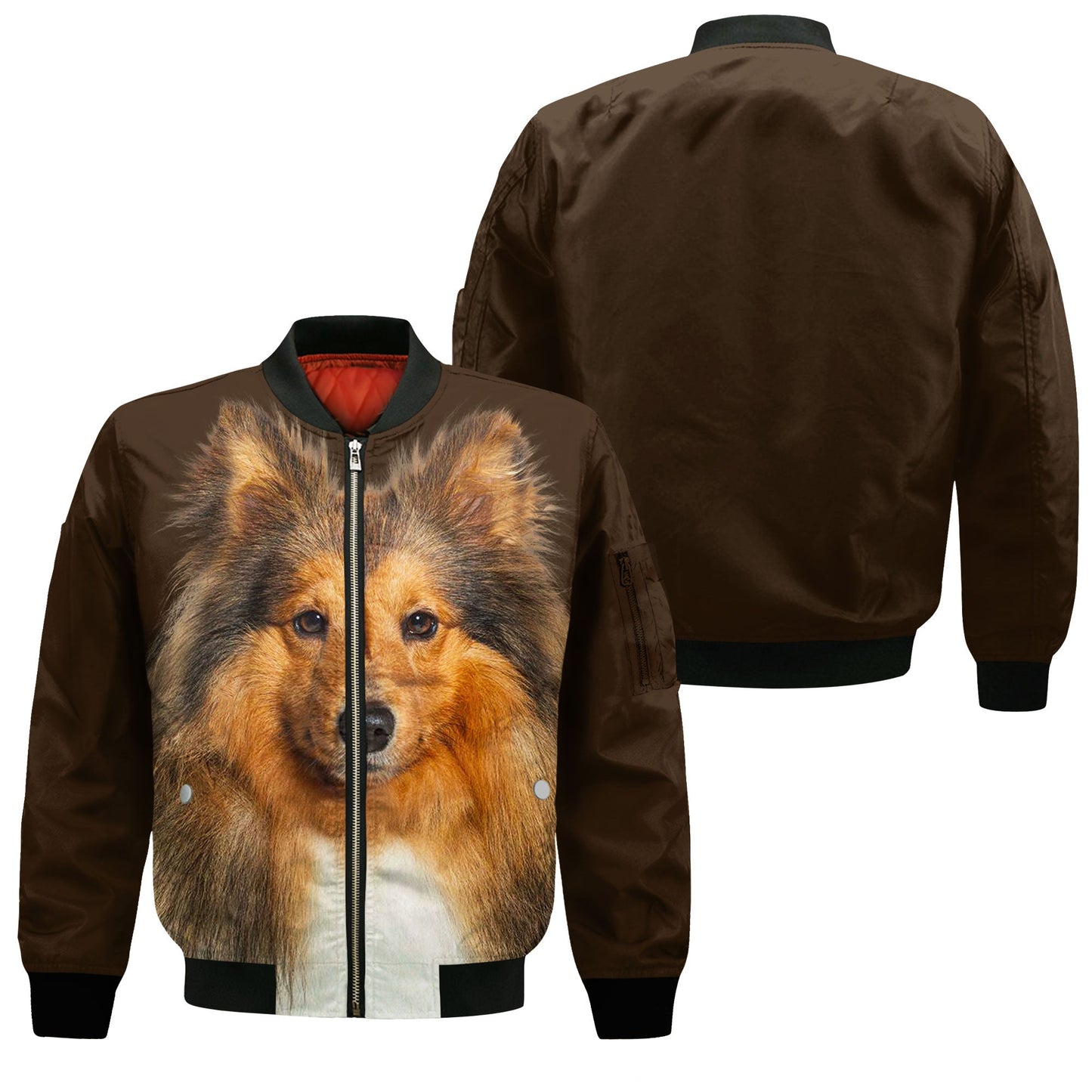 Rough Collie - Unisex 3D Graphic Bomber Jacket