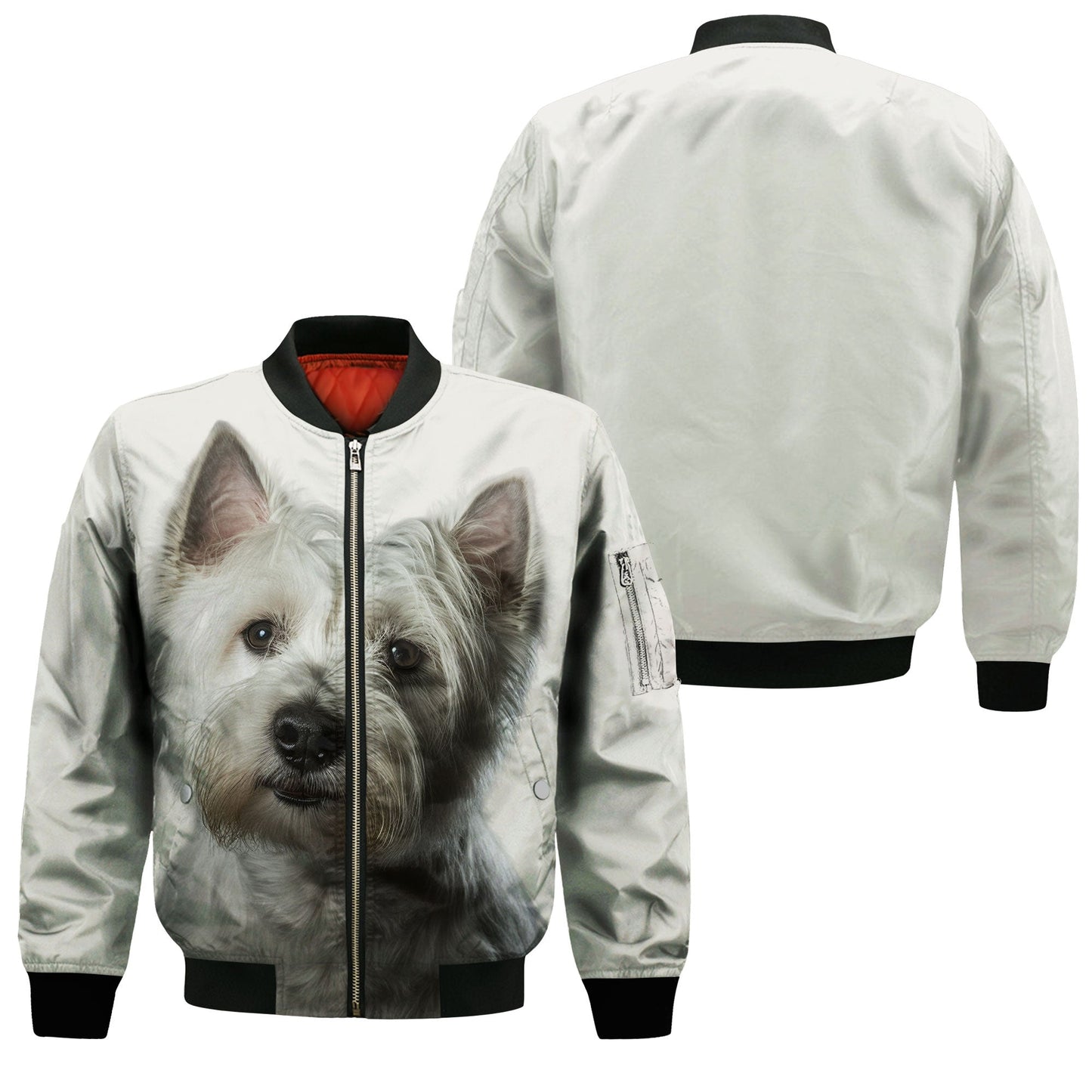West Highland White Terrier AI - Unisex 3D Graphic Bomber Jacket